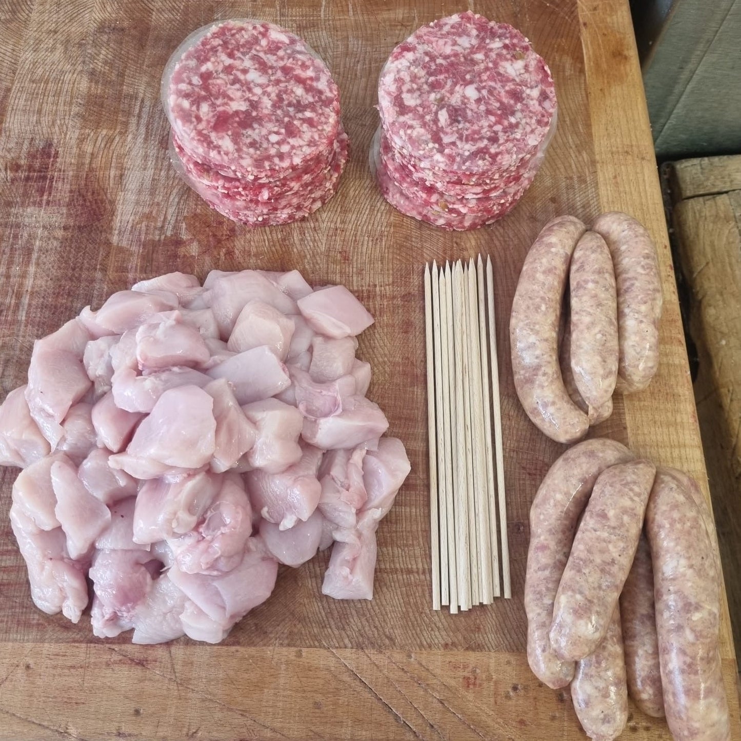 12 Lamb & Mint Burgers, Pork Sausage & Kebab BBQ Pack